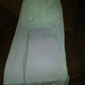 Sheer dress with mini skirt inside